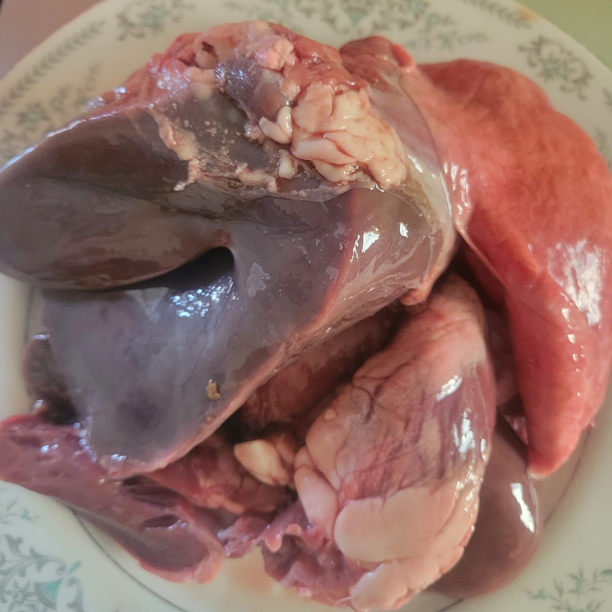 Goat heart, liver, lungs and kidney